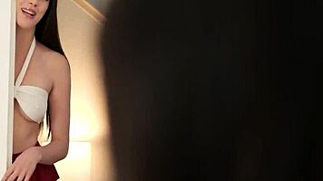 Lesbian stepsisters Fiona Frost and Beca Barbie engage in kissing and scissoring.