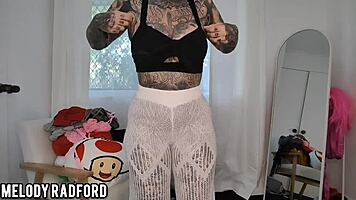 Beautiful mature woman tries on sheer shein outfits