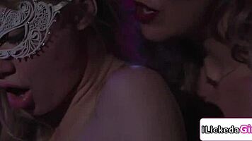 petite blonde getting facesitted by lesbian sugarmom, kissing and tribbing her way to orgasm.