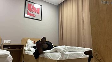 turkish milf teases with wet pussy masturbation in pantyhose, hinting at interracial big cock desires