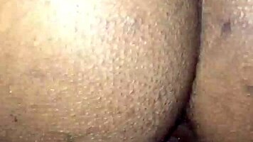 Intense Home Quickie: Black Teen Rides To Creampie