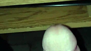 Young guy masturbates with big cock until intense cumshot in solo session