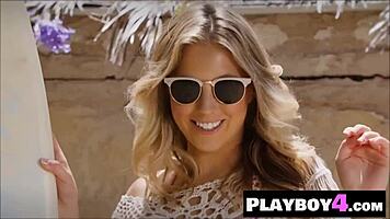 feel the heat as petite chanel elle strips out of her bikini outdoors