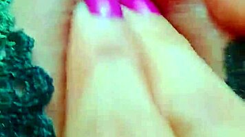 Strawberry pink pussy, fingering that perfect clit up close—wanna see her squirt? 😏💦