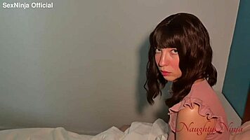 sharing the bed gets wild every time with that curvy blue-eyed beauty in sexy dress 😈