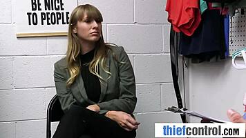 security guard punishes curvy thief with a deep search 😏