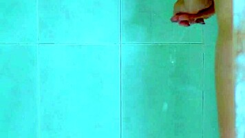 College girls reveal wet pink thong in shower 😘