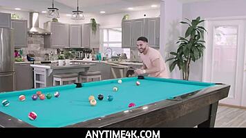 Anytime4k teen freya von doom gets used on a pool table.