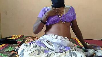 Girl Inserts Vibrator Into Her Pussy On Bed.