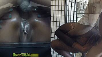 Ghetto Girl's Pussy Grools from Barstool Anal Orgasm