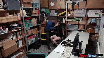 Pale Tiny Teen Suspect Gets Punished By Police Officer At Work