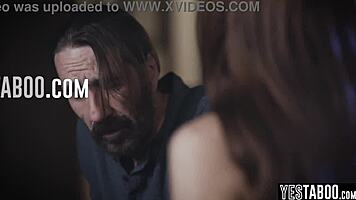 Latina stepdaughter meets mature stepdad for an unexpected encounter