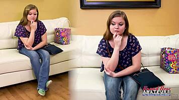 petite lauren sucks cock then gets banged covered in jizz