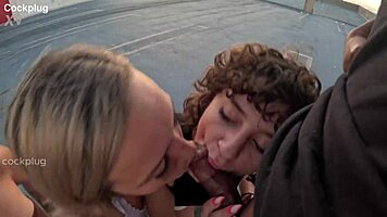 Rooftop Blowjob With Big Black Cock In Public Outdoor Setting