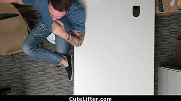 Shoplifter With Braces Gets Fucked In Front Of Boyfriend!