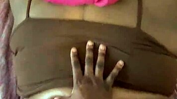 Pregnant Ebony Girlfriend Creams on Friend's Big Cock