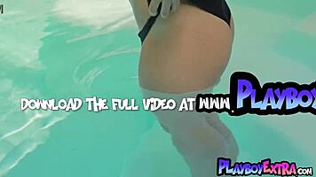 Skinny Natural Brunette Slips Out of Tiny Bikini Outdoors