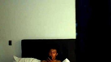 Colombian tattooed nephew masturbating solo on vacation