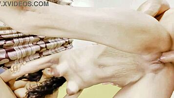 Hot friends in threesome orgy with face fucking and riding