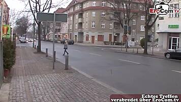 this normal german teen got talked into first-time street sex
