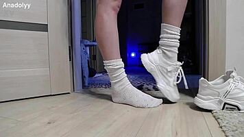 delicate legs in sneakers are waiting for you to bathe and fetishize them 😘