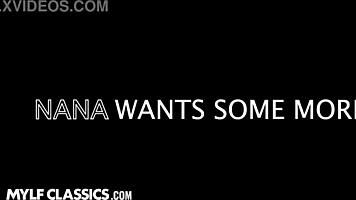 Pervnana - sensual blonde cougar and her young step-granddaughter share lucky stud