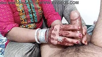 muslim mistress engages in dirty relations with servant, dirty talk and handjob massage in hindi