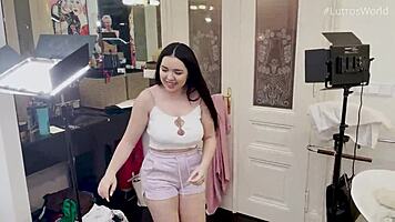 curvy big tit babe, made to squirt?