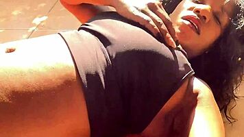 stepdad finds me dripping wet yoga pussy outside and fucks my young cunt