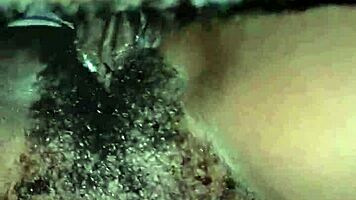 Teasing Wet Hairy Pussy Of Sexy Petite Ebony Chick With Massive Cock