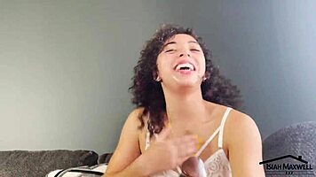 Petite Baddie SWALLOWS Huge BBC and GETS STRETCHED