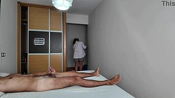 i jerk off in front of the cleaning lady at the hotel