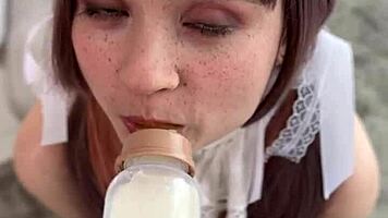 delicious reward for nerdy college babe in cosplay