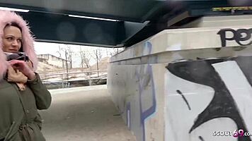 German scout picks up teen from street and fucks her outdoors for cash 💰