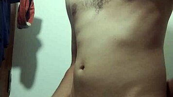 I'm undressing for masturbation in the bathroom.