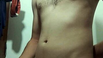 I'm undressing for masturbation in the bathroom.