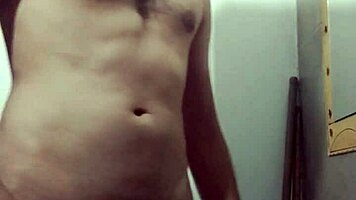 I'm undressing for masturbation in the bathroom.