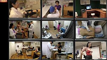 in this backstage scene nicole luva gets tickled by the perverted podiatrist with gloves and blindfold