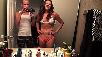 shae parker's shaved pussy fingered in fishnets by big-cocked boyfriend