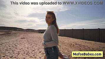 Naughty Natural Busty Blonde Teen Sahara Skye Suck Her Friends Dick Charles Dera And Reveal Her Boobs At The Beach