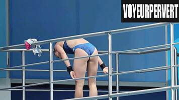 check out this hidden bikini voyeur at women's high diving