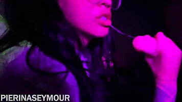 Brunette with Big Ass Takes Two Dicks in Glory Hole