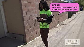 Gorgeous ebony slut chanel skye gets her ass pounded rough