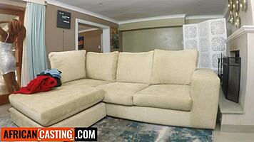 Amateur 18yo ebony cutie rough face fucked by big cock casting dude