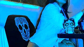 The Wonderful Blue Masturbates Live With Her Big Dildo For You