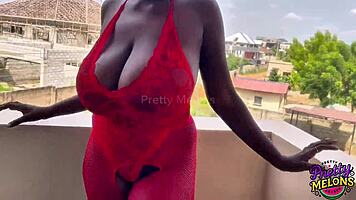 Early Morning OUTDOOR BOOB TIT FUCK With MASTURBATING And SQUIRTING In Lingerie