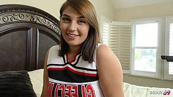 vivian taylor, blue-eyed teen, seduces older guy with ass licking