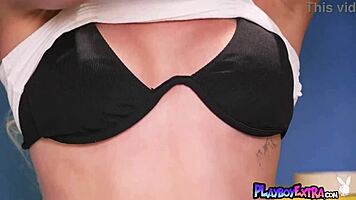 big boobed blonde teen student giving lesson