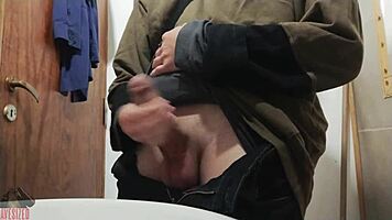 Another Friday, Another Jerk-Off to Big Cock in Bathroom!