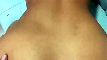 Petite girl rides black cock and gets cum covered